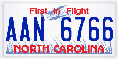 NC license plate AAN6766