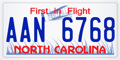 NC license plate AAN6768
