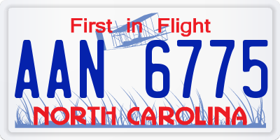 NC license plate AAN6775