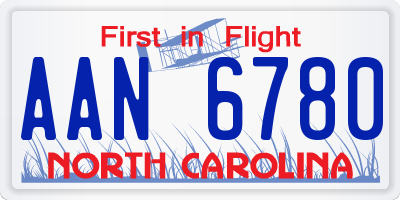 NC license plate AAN6780