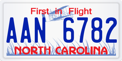 NC license plate AAN6782