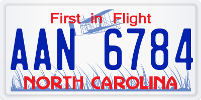 NC license plate AAN6784