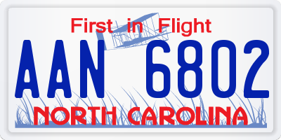 NC license plate AAN6802