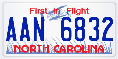 NC license plate AAN6832