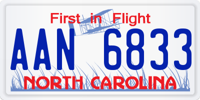 NC license plate AAN6833
