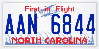 NC license plate AAN6844