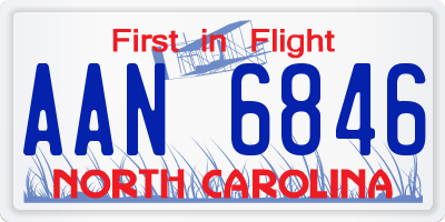 NC license plate AAN6846