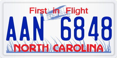 NC license plate AAN6848