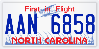 NC license plate AAN6858