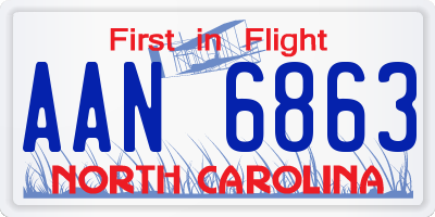 NC license plate AAN6863