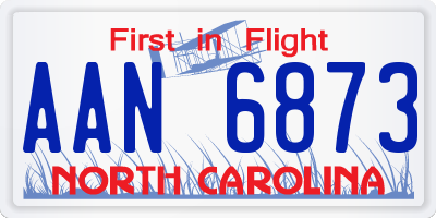 NC license plate AAN6873