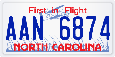 NC license plate AAN6874