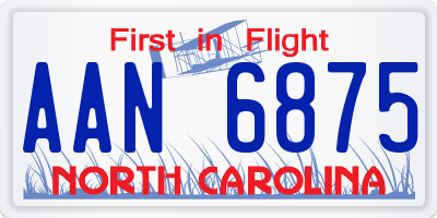 NC license plate AAN6875