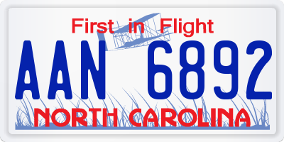 NC license plate AAN6892