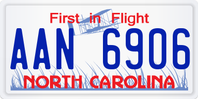 NC license plate AAN6906