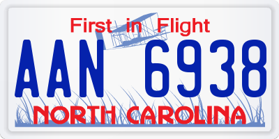 NC license plate AAN6938