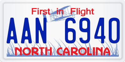 NC license plate AAN6940