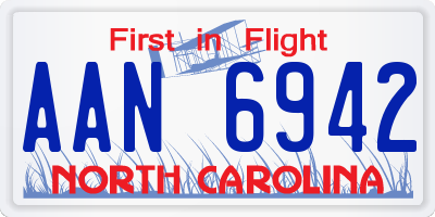 NC license plate AAN6942