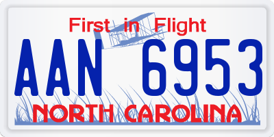 NC license plate AAN6953