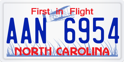 NC license plate AAN6954