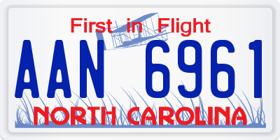 NC license plate AAN6961