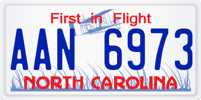 NC license plate AAN6973