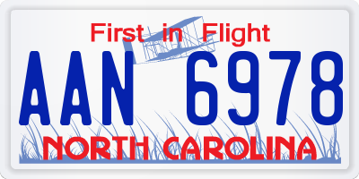 NC license plate AAN6978