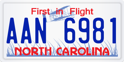 NC license plate AAN6981