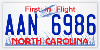NC license plate AAN6986