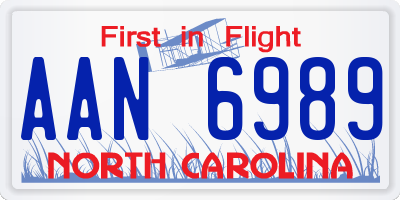NC license plate AAN6989