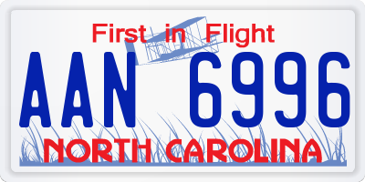 NC license plate AAN6996