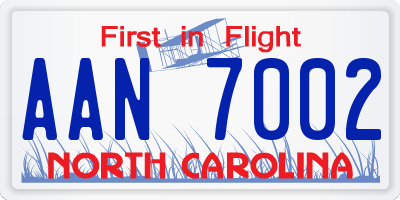 NC license plate AAN7002
