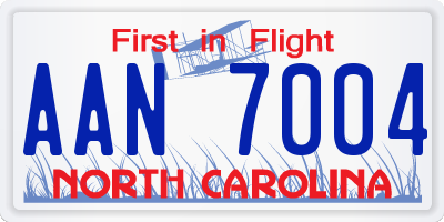 NC license plate AAN7004