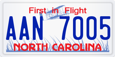 NC license plate AAN7005