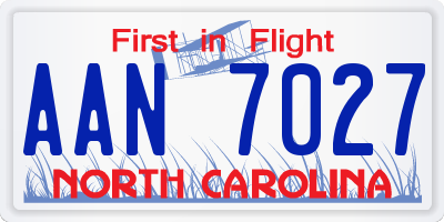 NC license plate AAN7027