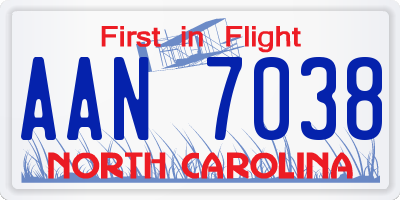 NC license plate AAN7038