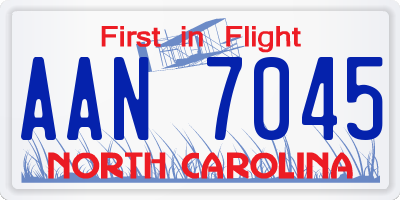 NC license plate AAN7045