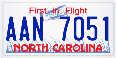 NC license plate AAN7051