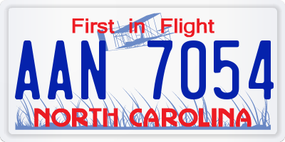 NC license plate AAN7054