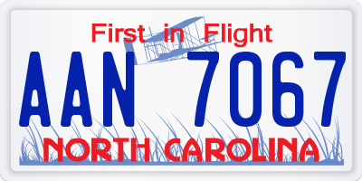 NC license plate AAN7067