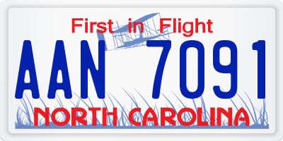 NC license plate AAN7091