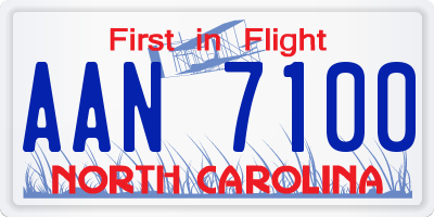 NC license plate AAN7100