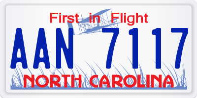 NC license plate AAN7117