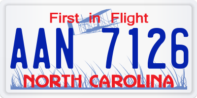 NC license plate AAN7126