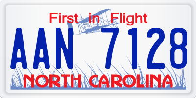 NC license plate AAN7128