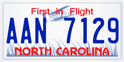 NC license plate AAN7129