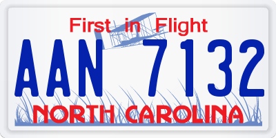 NC license plate AAN7132