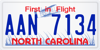 NC license plate AAN7134