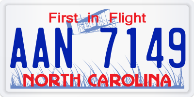 NC license plate AAN7149