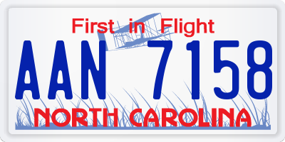 NC license plate AAN7158